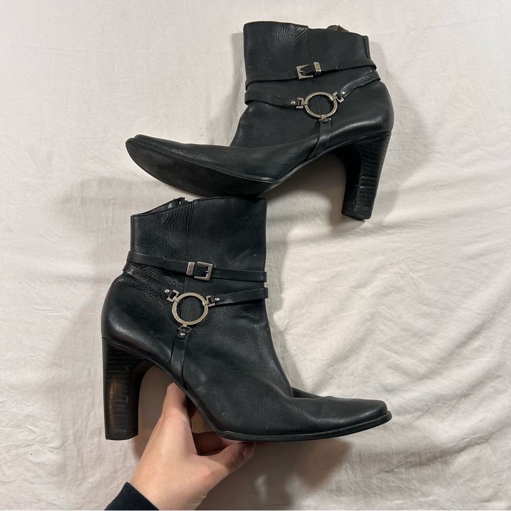 Harley-Davidson Black Heeled Leather Boots - Picture 2 of 9